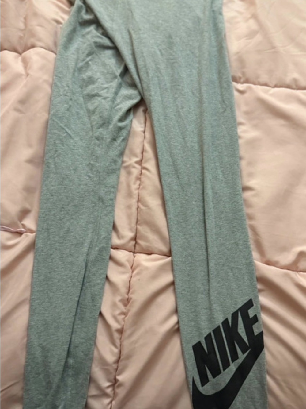 Nike Light Gray Leggings with Black Logo